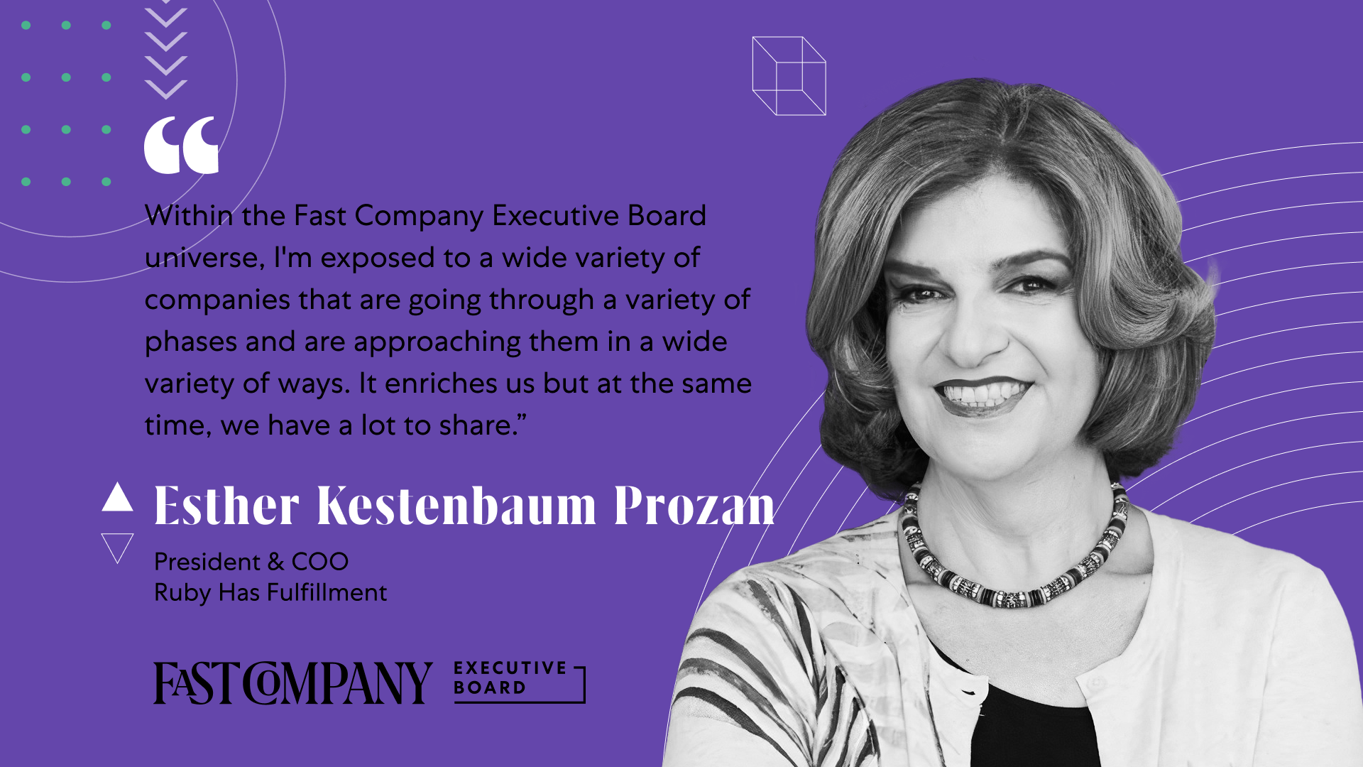 For Esther Kestenbaum Prozan, Fast Company Executive Board is a Valuable Knowledge-Sharing Platform